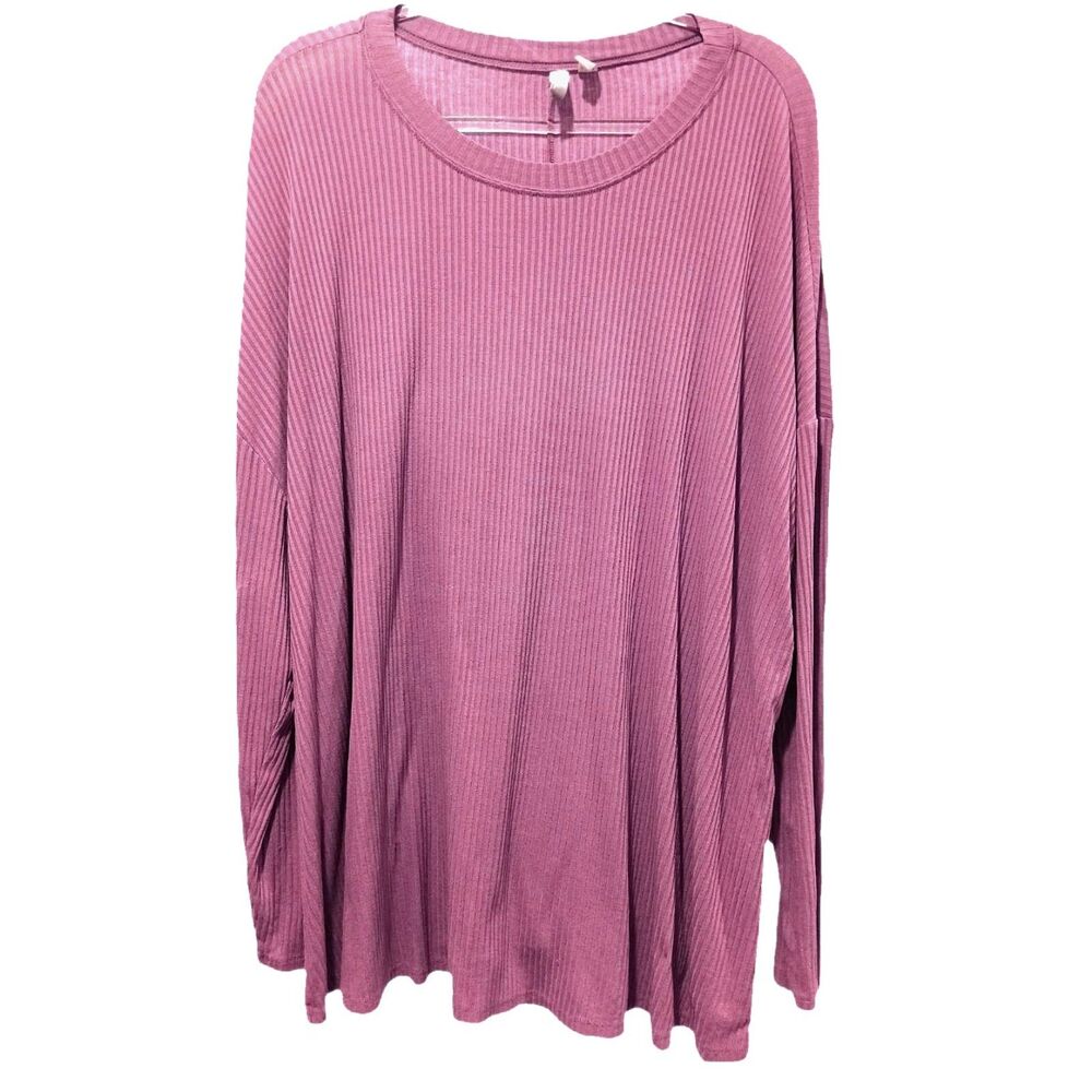 Asos Dusty Rose Ribbed Long Sleeve Top Size 24W